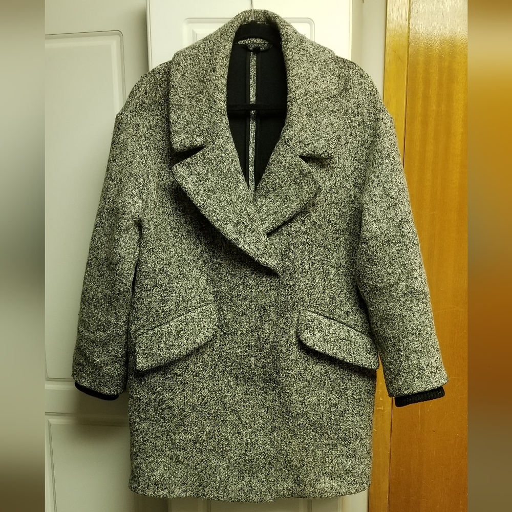 👙Topshop double buttoned coat with front pockets